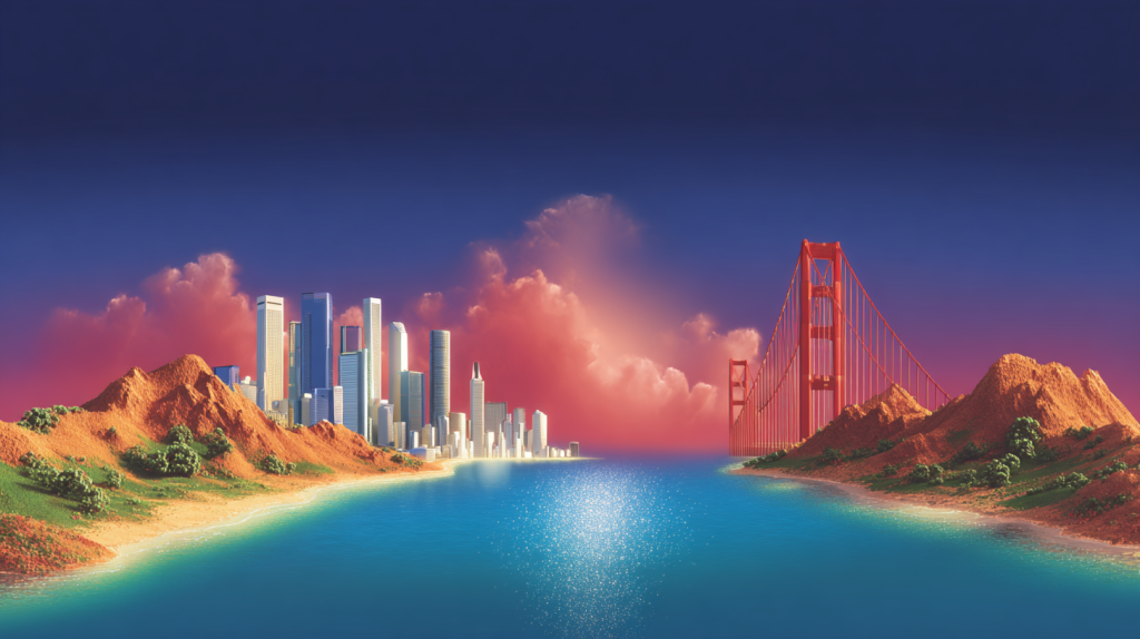 fluzdesign San Francisco skyline and golden gate bridge with 3ad9b99e 7c4c 4a2c 9050 95baef8390ed 2