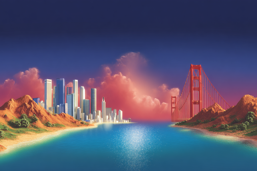 fluzdesign San Francisco skyline and golden gate bridge with 3ad9b99e 7c4c 4a2c 9050 95baef8390ed 2